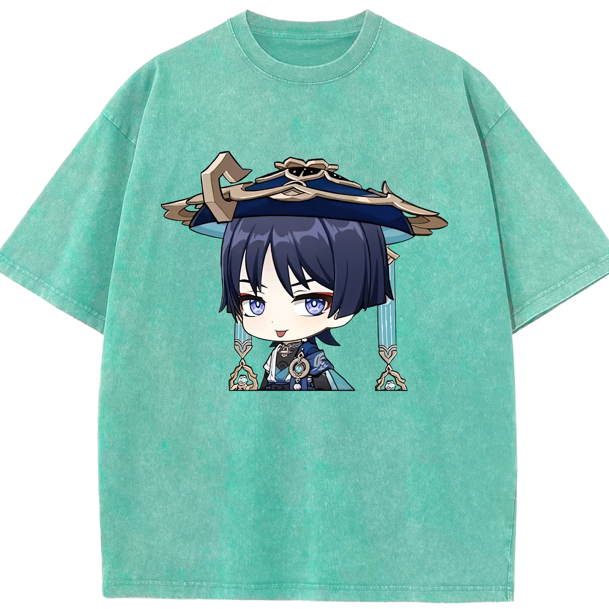 げんし神 さんペい genshin Sanpei 綿100% ヴィンテージ風 半袖Tシャツ（フロントプリント）